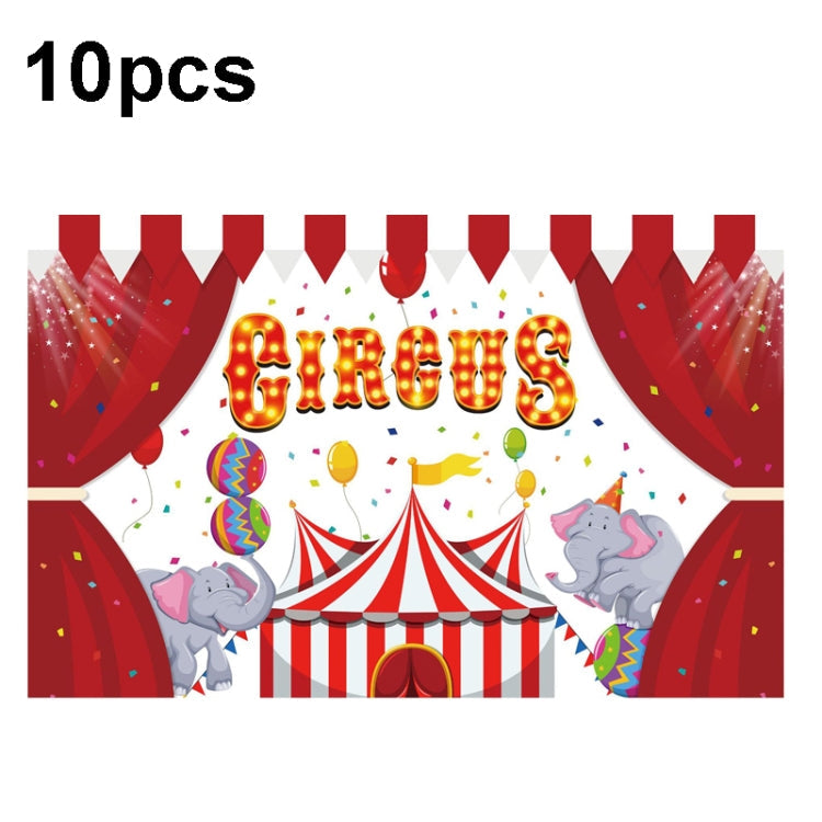 10pcs Animal Amusement Park Carnival Theme Background Banner Pull Flag Circus Background Decorative Cloth