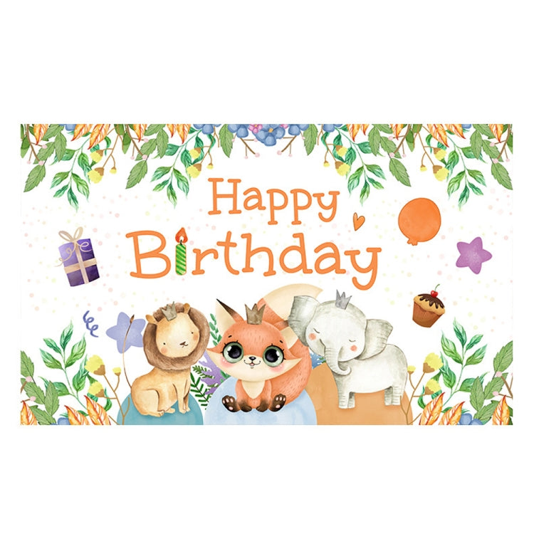 Animal Birthday Theme Backdrop Cloth - Set of 2 (180x90cm)