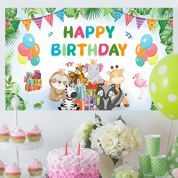 Animal Birthday Theme Backdrop Cloth - Set of 2 (180x90cm)