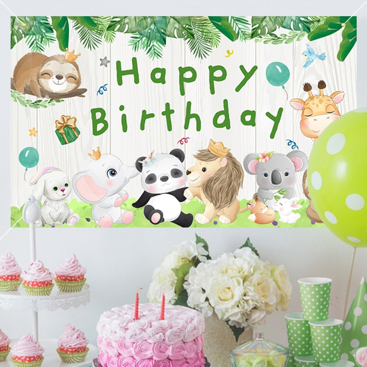 Animal Birthday Theme Backdrop Cloth - Set of 2 Pieces (180x90cm)