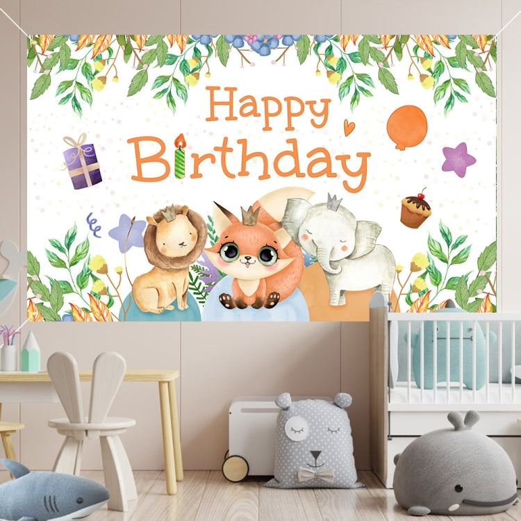 Animal Birthday Theme Professional Photography Backdrop Cloth - 2pcs Set