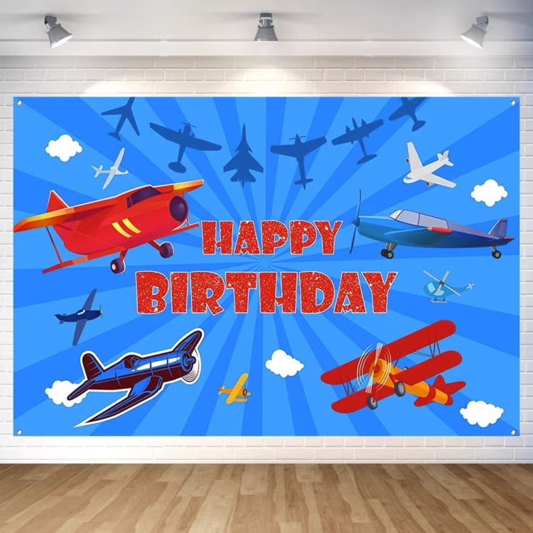Airplane Theme Birthday Background Cloth - 150x100cm