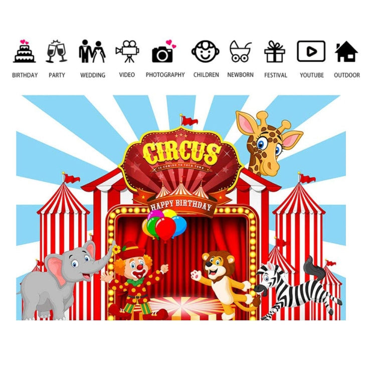 2pcs Carnival Party Backdrop Banner for Birthday 150 x 100cm