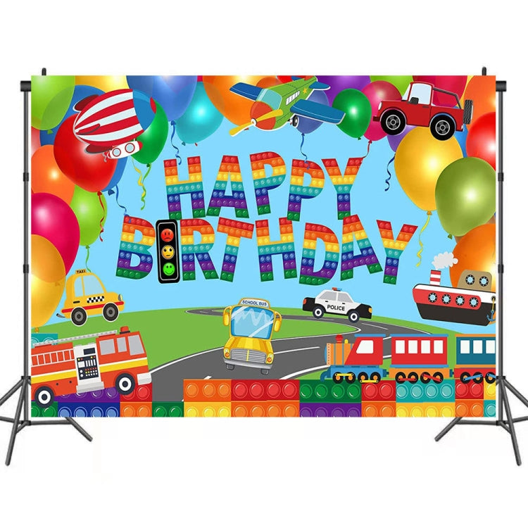 Train Fire Truck Party Background Cloth - 180x180cm
