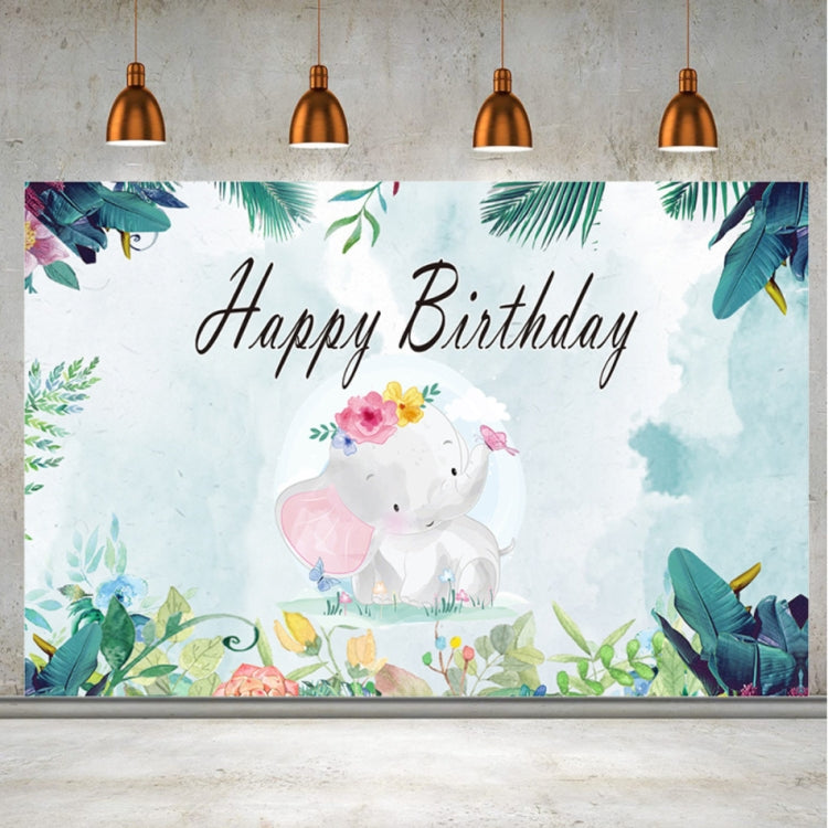 Cartoon Elephant Birthday Party Photography Background Cloth