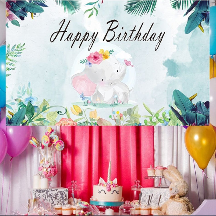 Cartoon Elephant Birthday Party Photography Background Cloth
