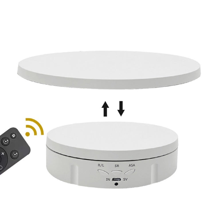 2-in-1 White Jewelry Display Stand with Remote-Controlled Turntable