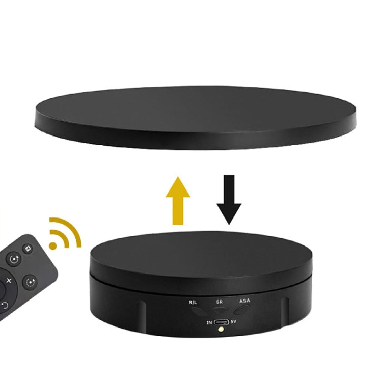 2-In-1 Black Remote Control Jewelry Display Stand with Charging Turntable