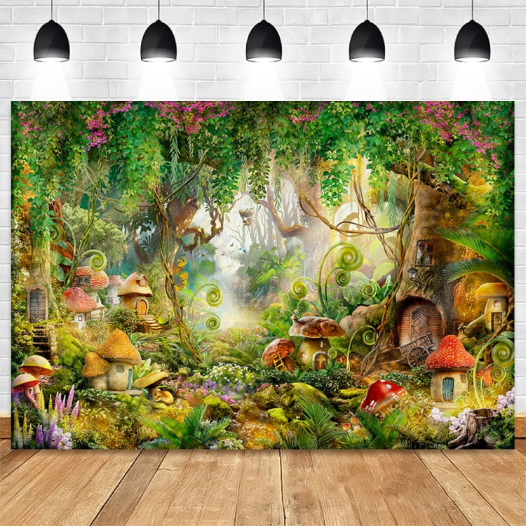 Fantasy Forest Photography Background Cloth - Enchanting Kids Party Decoration (150 x 210cm)