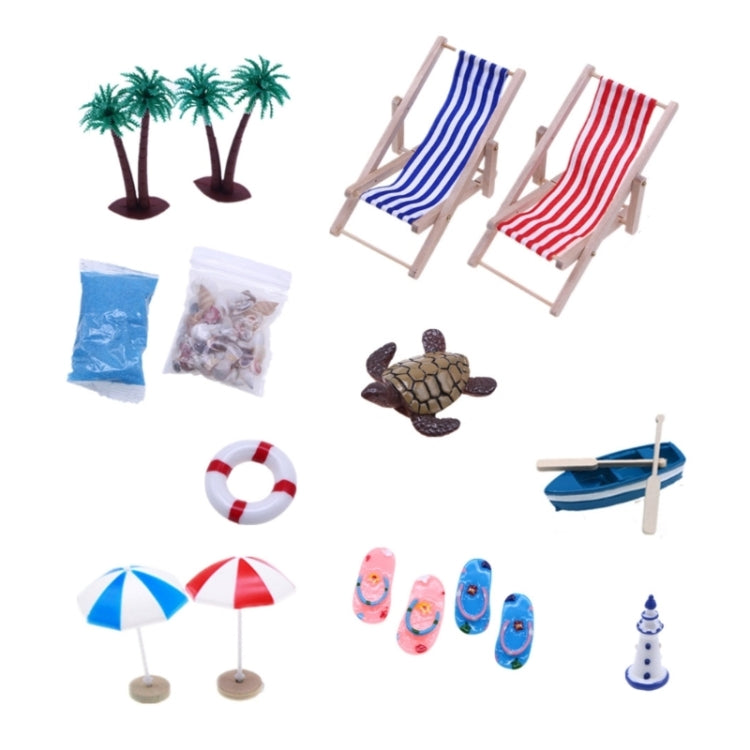 Miniature Beach Scene Ornament for Dollhouses and Gardens