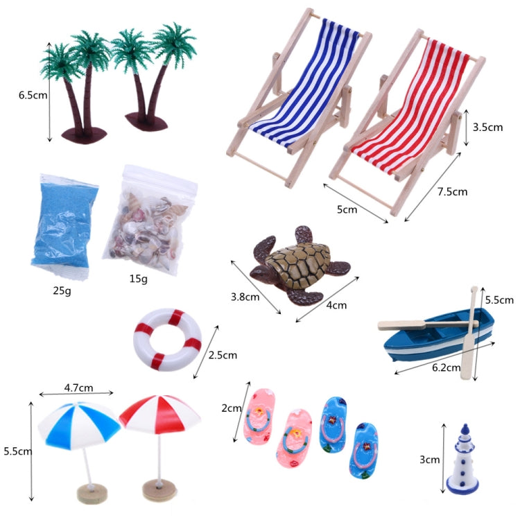 Miniature Beach Scene Ornament for Dollhouses and Gardens