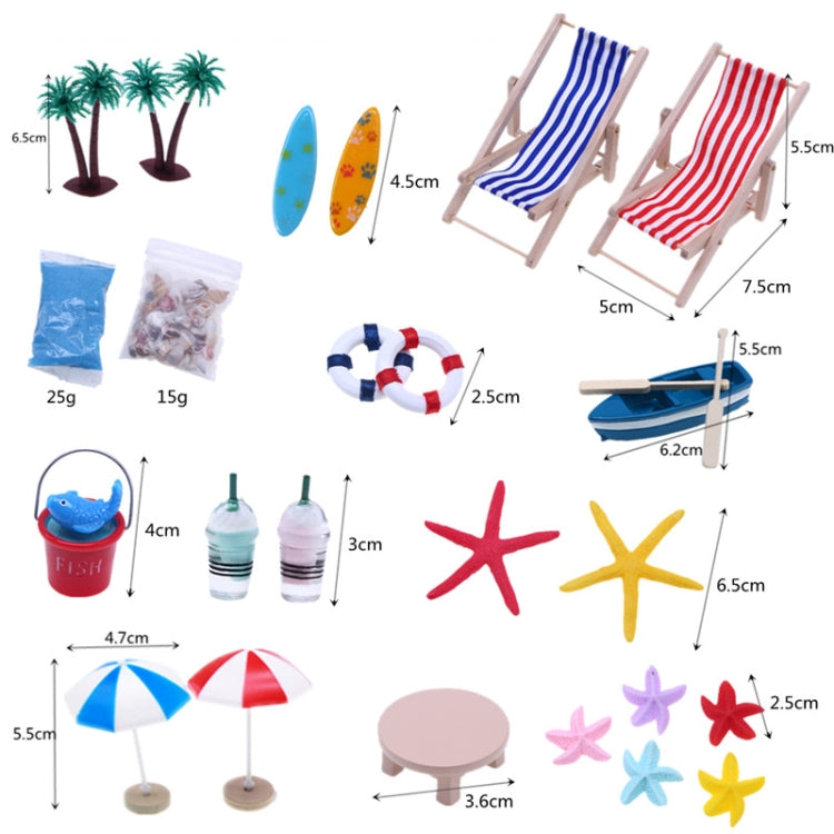 Miniature Beach Scene Ornament for DIY Dollhouse Gardens