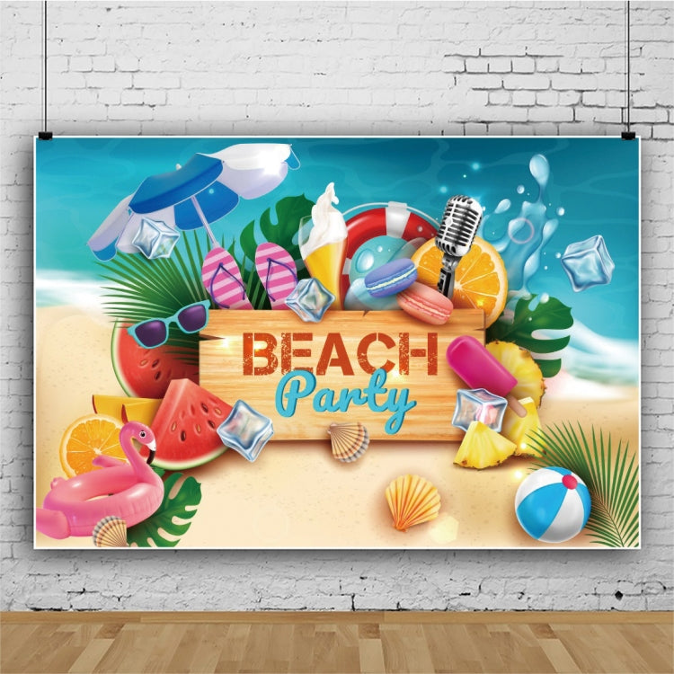 Summer Pool Party Photography Backdrop - Swimming Ring Cartoon Pattern