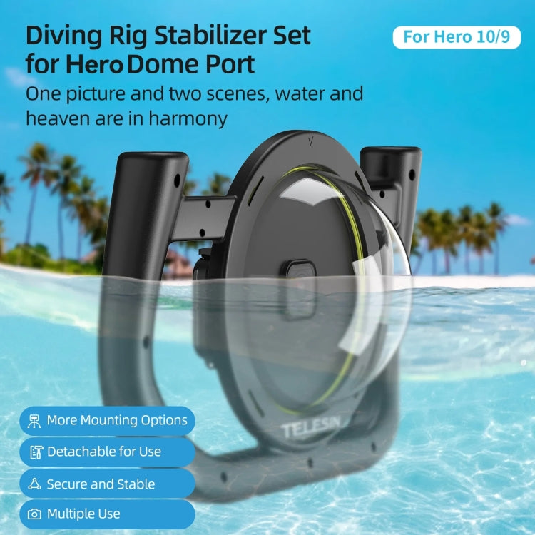 30M Waterproof Handheld Stabilizer Housing Case With Cold Shoe 1/4 Thread
