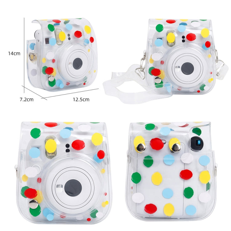 Transparent Digital Camera Case for Fujifilm Instax Mini 12 / 11 (Color Wave Dot)