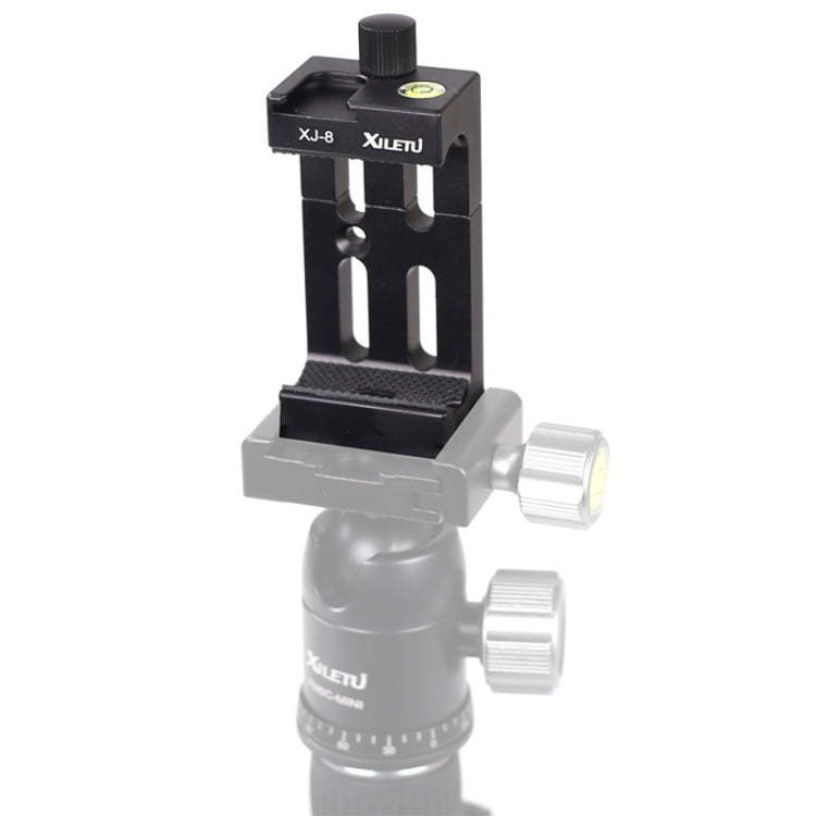 XILETU XJ-8 Aluminum Alloy Camera Head Tripod Mobile Phone Clip in Black
