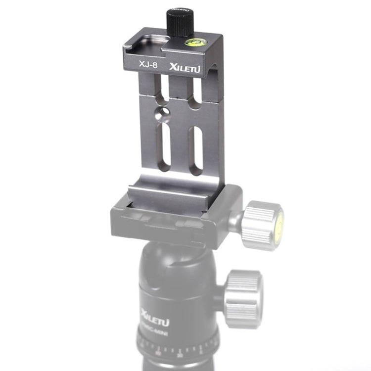 XILETU XJ-8 Aluminum Alloy Camera Head Tripod Mobile Phone Clip (Titanium) with Enhanced Features