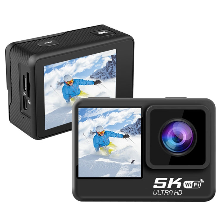 5K/30FPS WIFI HD Anti-Shake Sports Camera - Black