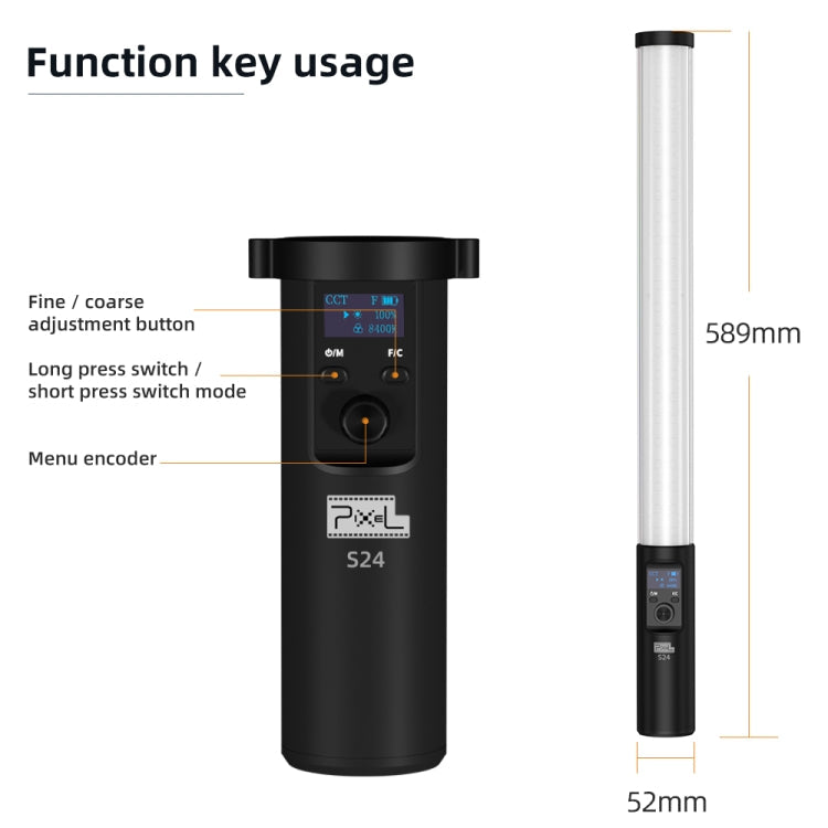 Pixel S24 RGB Fill Light Rod Handheld Portable Color Icelet Outdoor Videos Live Broadcast Studio Camera Stick Lamp(Standard Set+AU Plug Adapter)

RGB Fill Light Stick with Dual-color Temperature Modes and 16 Million Color Combinations