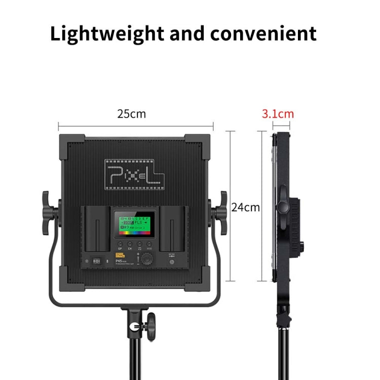 Pixel P45RGB LED Fill Light for Photography and Outdoor Shooting with UK Plug Adapter
