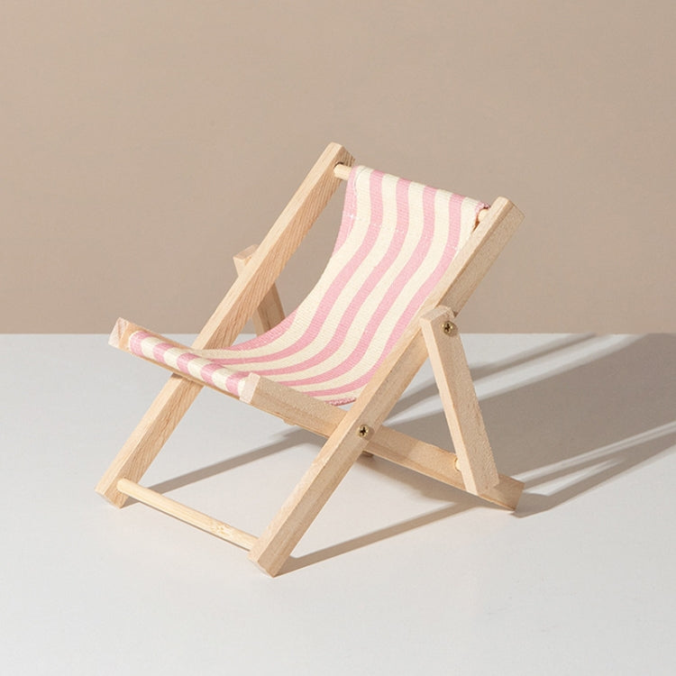 Mini Beach Chair Phone Holder with Wooden Craft Ornament