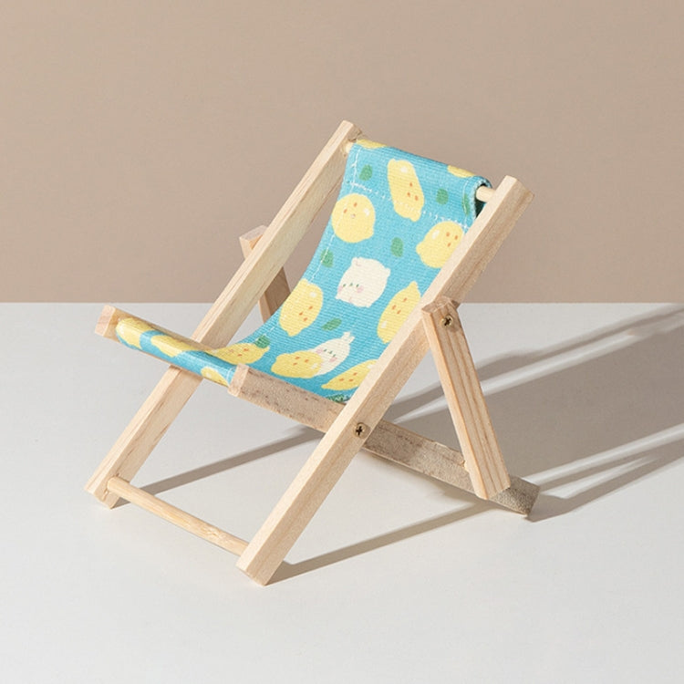 Rustic Pine and Cloth Mini Beach Chair Phone Holder