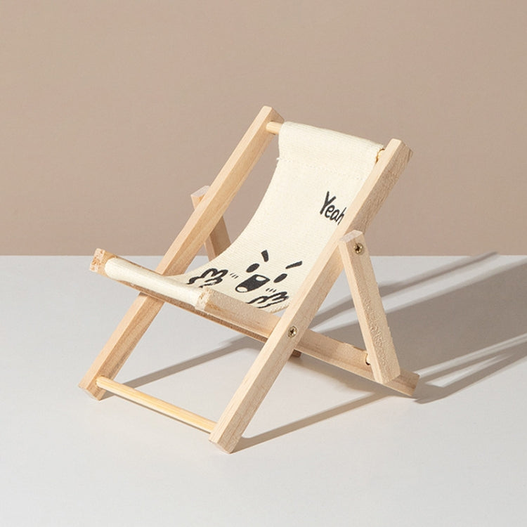 Wooden Craft Mini Desktop Ornament Beach Chair Phone Holder