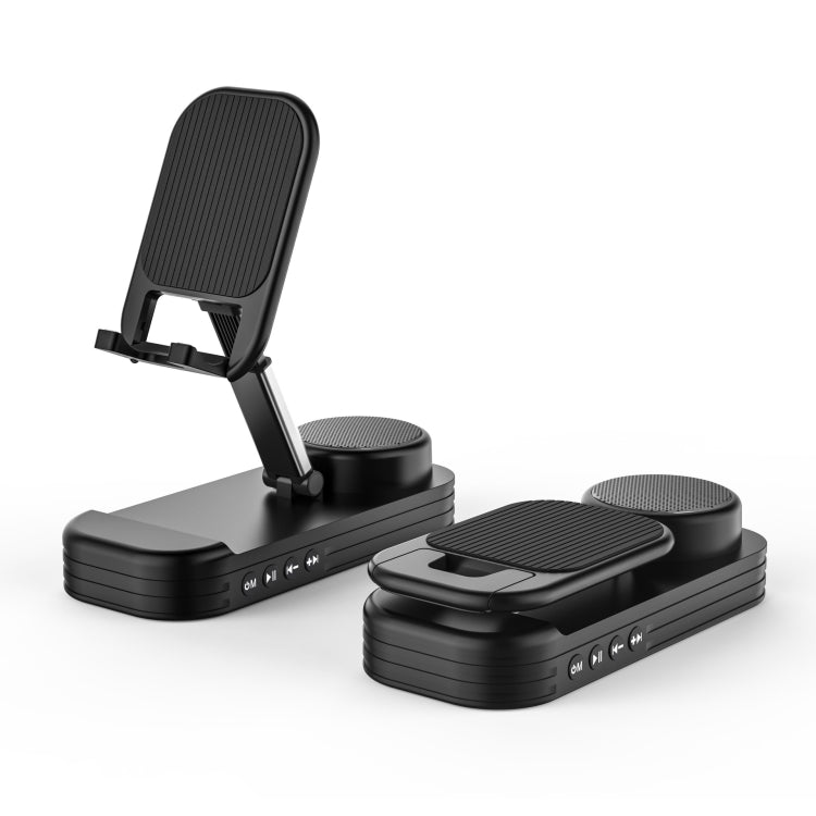 2-in-1 Bluetooth Speaker Stand with Adjustable Angle and Height (Black)