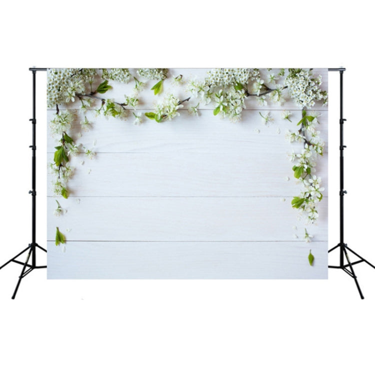 Wood Grain 3D Simulation Flower Branch Photography Background Cloth with Ironable Vinyl Material (1.25m x 0.8m, Lightweight 340g)