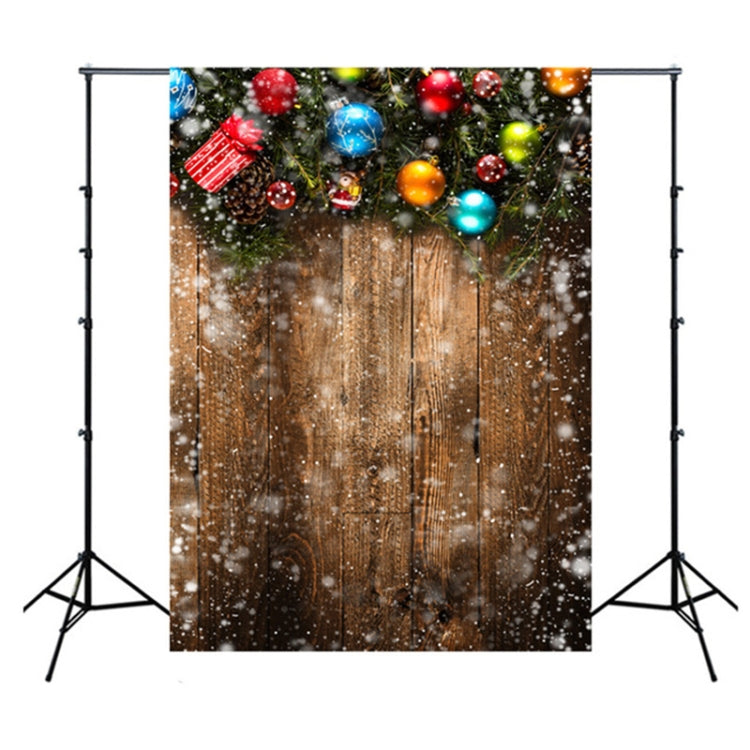 Nostalgic 3D Snow Scene Wooden Wall Children Photography Background Cloth - 1.5m x 2.1m