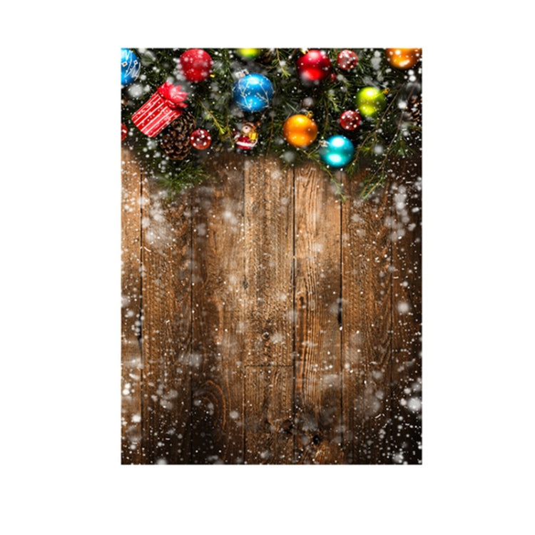 Nostalgic 3D Snow Scene Wooden Wall Children Photography Background Cloth - 1.5m x 2.1m