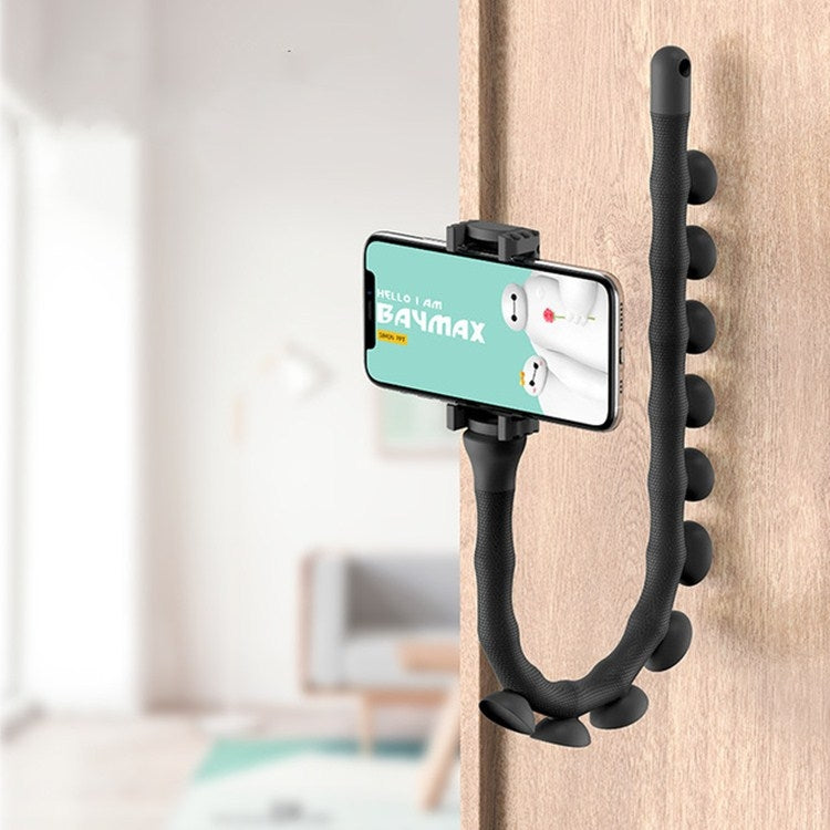 Caterpillar Lazy Bracket Octopus Multifunctional Silicone Suction Cup Holder (Black)