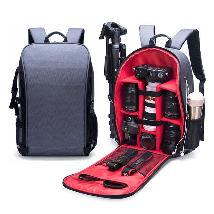 Red Waterproof Anti-theft SLR Camera Backpack for Outdoor Photography