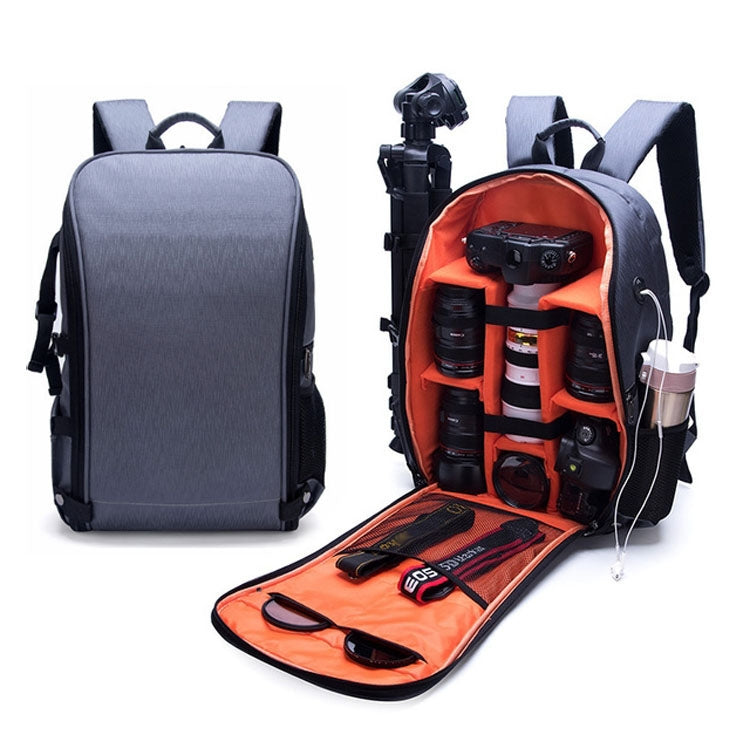 Fashionable Orange Waterproof SLR Camera Backpack with Anti-theft and Large Capacity