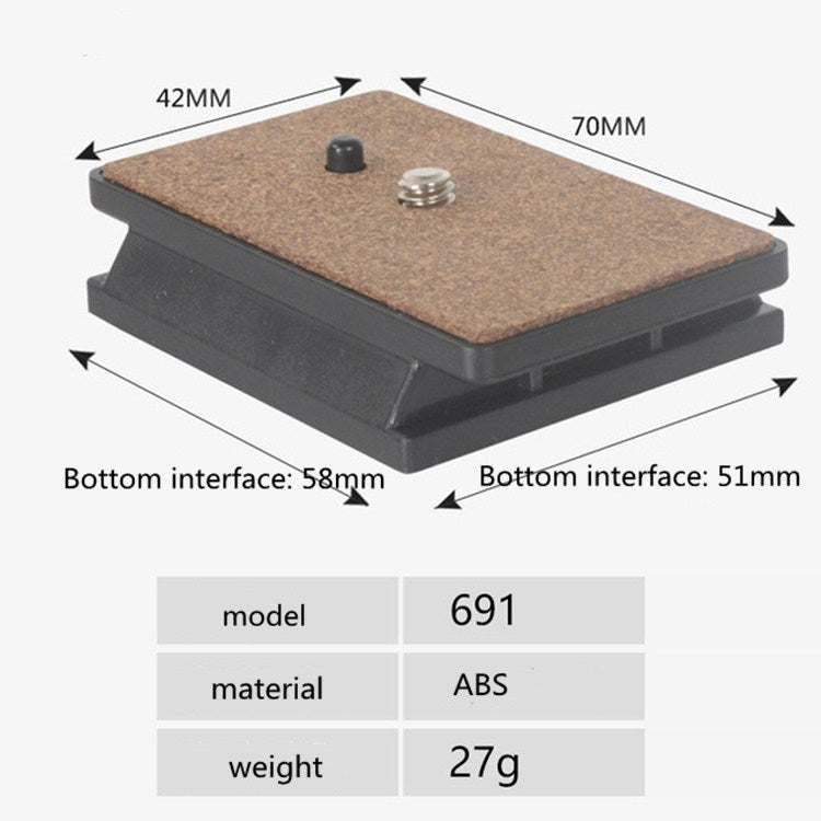 4-Piece Quick Release Plate Set for YUNTENG 691 Tripod