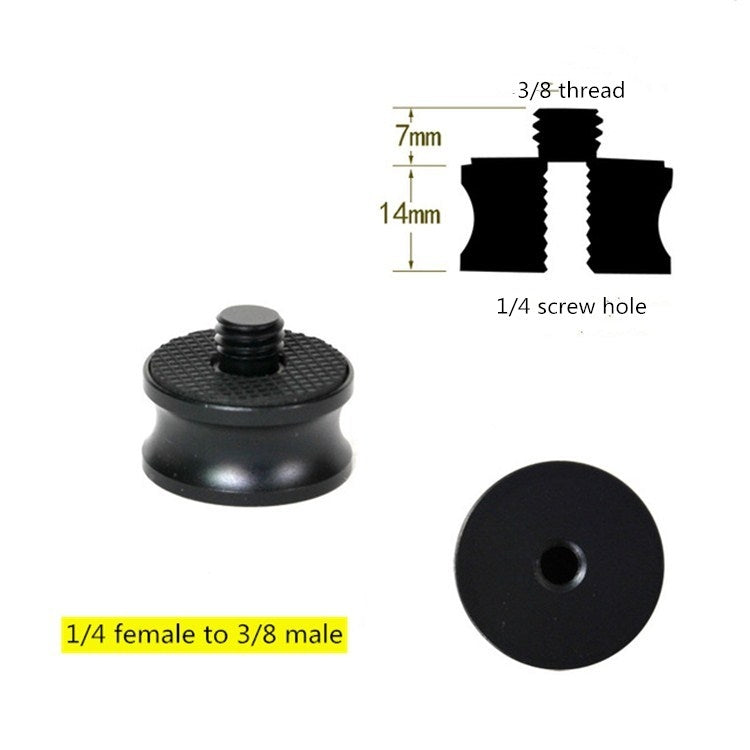 3-Piece 1/4 inch Female to 3/8 inch Male Screw Aluminum Alloy Adapter Set