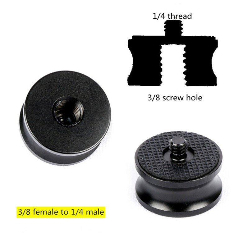 3 Pieces 3/8 inch Female to 1/4 inch Male Screw Aluminum Alloy Adapters