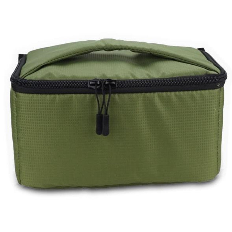 Water-Resistant DSLR Padded Insert Case - Army Green Camera Bag with Waterproof Zipper