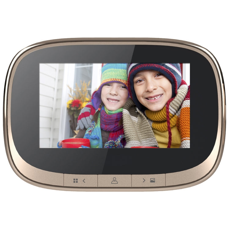 SF550 4.3 inch Screen 1.0MP Security Digital Door Viewer with 12 Polyphonic Music, Support PIR Motion Detection & Infrared Night Vision & 145 Degrees Wide Angle & TF Card (Gold)