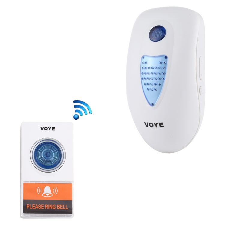 VOYE V003A Wireless Doorbell with 38 Polyphony Sounds, US Plug (White)
