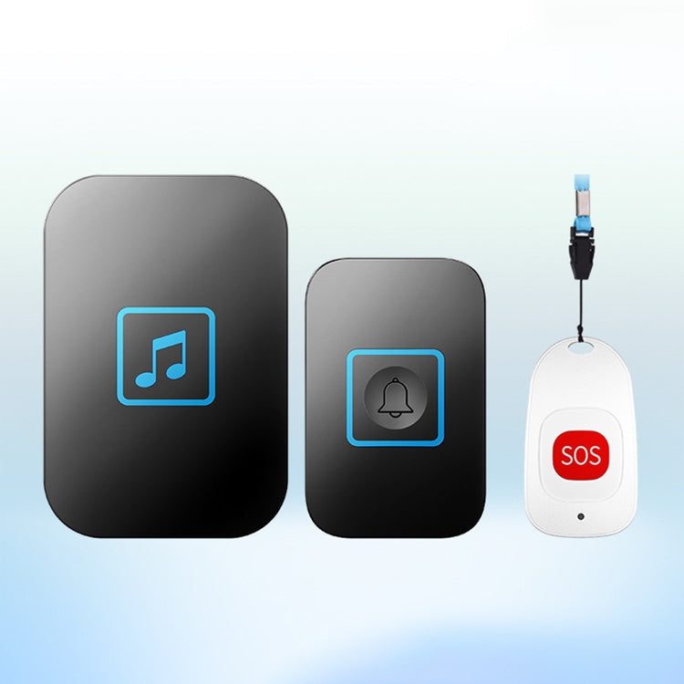 Wireless Emergency Alarm and Remote Call Bell for Elderly and Children, UK Plug (Black)