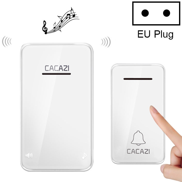 Self-Powered Wireless Doorbell with 48 Music Ringtones and 200m Range (EU Plug, White)