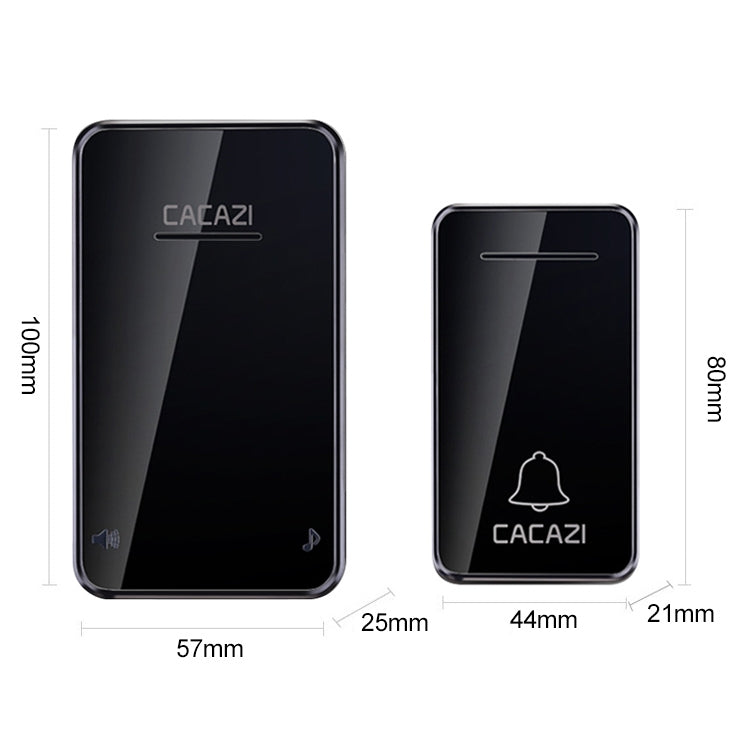 CACAZI FA8 Self-Powered Wireless Doorbell with US Plug in Black