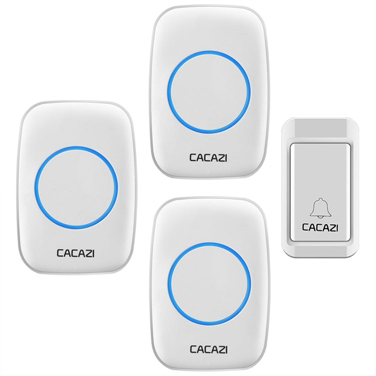Wireless Self-Powered Doorbell with Three Receivers and US Plug