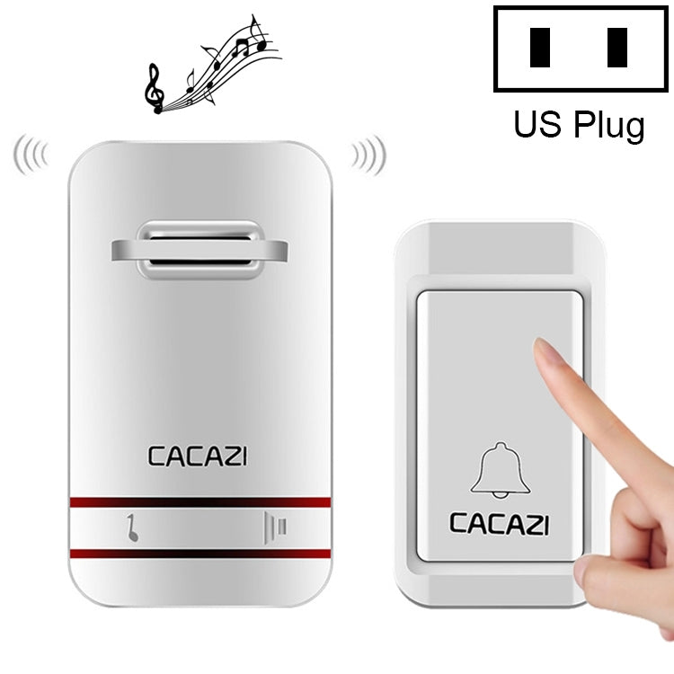 CACAZI V027G Self-Powered Wireless Kinetic Electronic Doorbell With One Receiver, US Plug