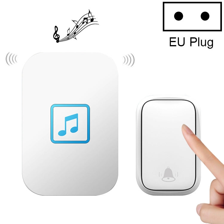 CACAZI FA86 Self-Powered Smart Home Wireless Doorbell with EU Plug in White