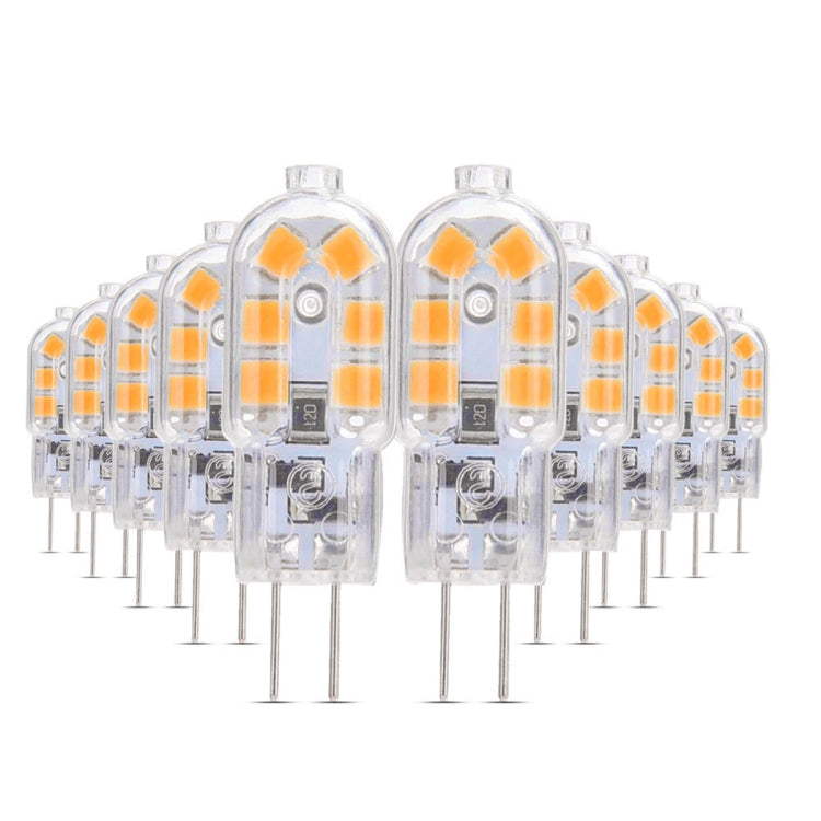 10 Pack YWXLight AC 220-240V G4 3W 12LEDs 2835SMD Dimmable LED Peanut Lamp (Warm White)
