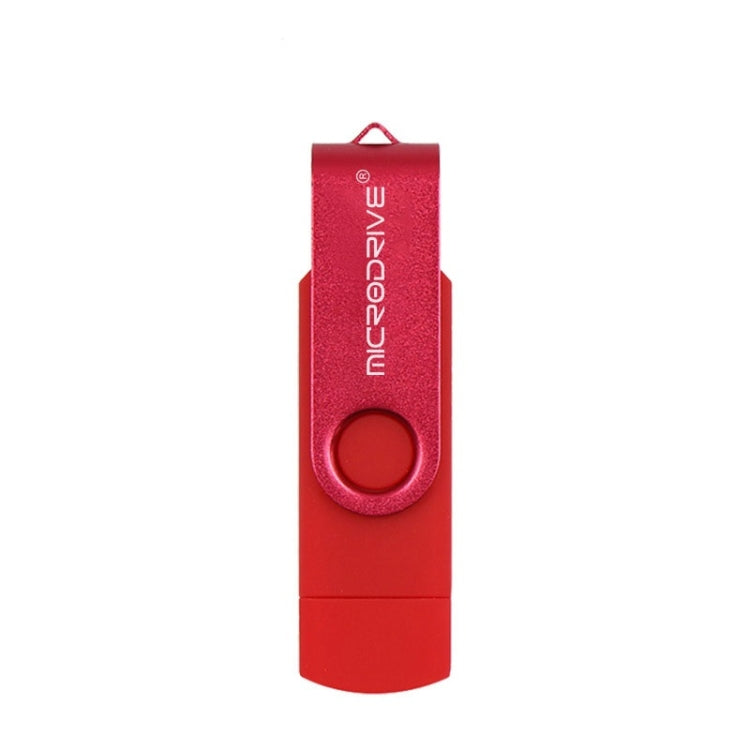 64GB MicroDrive USB 2.0 Dual-use Rotary OTG Metal U Disk (Red)