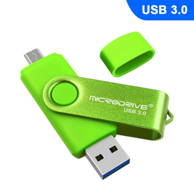 16GB MicroDrive USB 3.0 Dual-Use Rotary Metal U Disk (Green)
