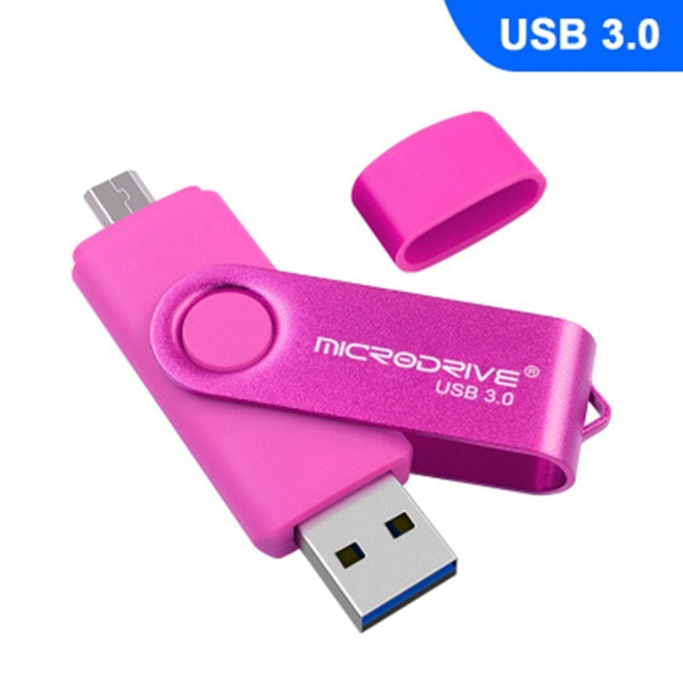 32GB Dual-Use Rotating Metal USB 3.0 U Disk for Android Phones and Computers (Pink)